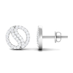 1/2 CT Classic Real Diamond Round Stud Earrings in Gold