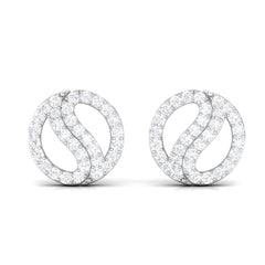 1/2 CT Classic Real Diamond Round Stud Earrings in Gold