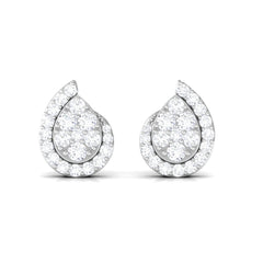 0.75 CT Real Diamond Designer Teardrop Stud Earrings