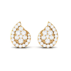 0.75 CT Real Diamond Designer Teardrop Stud Earrings