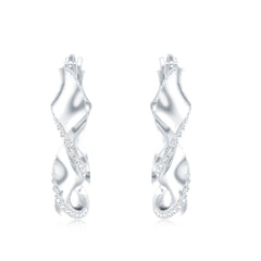 Lab Grown Diamond Twisted Hoop Earrings with Snap Back