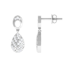 Certified Real Diamond Teardrop Earrings with Screw Back