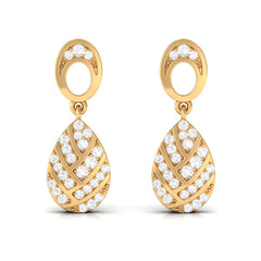 Certified Real Diamond Teardrop Earrings with Screw Back