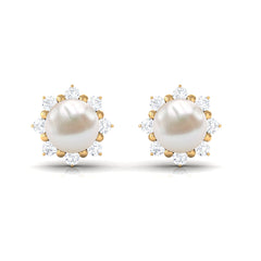 Freshwater Cultured Pearl Earrings with Diamond