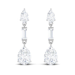 Certified Moissanite Dangle Earrings for Bride