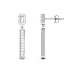 Certified Moissanite Bar Dangle Earrings for Women