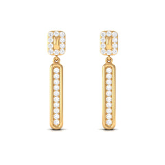 Certified Moissanite Bar Dangle Earrings for Women