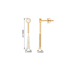0.50 CT Certified Moissanite Chain Dangle Earrings