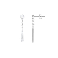 0.50 CT Certified Moissanite Chain Dangle Earrings