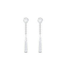 0.50 CT Certified Moissanite Chain Dangle Earrings