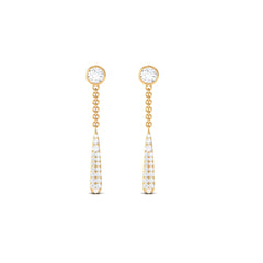 0.50 CT Certified Moissanite Chain Dangle Earrings