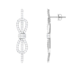 Certified Moissanite Infinity Knot Earrings for Women