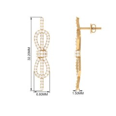 Certified Moissanite Infinity Knot Earrings for Women