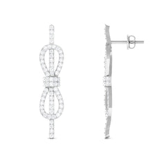 Certified Moissanite Infinity Knot Earrings for Women