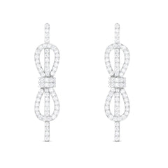Certified Moissanite Infinity Knot Earrings for Women