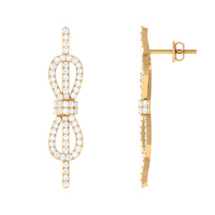 Certified Moissanite Infinity Knot Earrings for Women