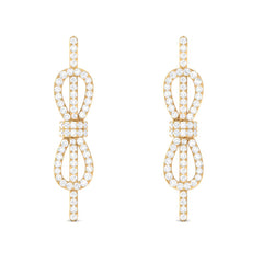 Certified Moissanite Infinity Knot Earrings for Women