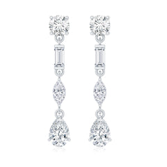 Certified Moissanite Wedding Dangle Earrings For Bride