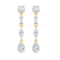 Certified Moissanite Wedding Dangle Earrings For Bride