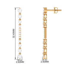 1.25 CT Certified Moissanite Simple Dangle Earrings