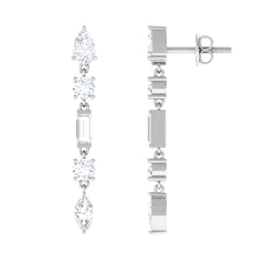 Certified Moissanite Bridal Dangle Earrings for Women