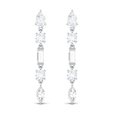 Certified Moissanite Bridal Dangle Earrings for Women