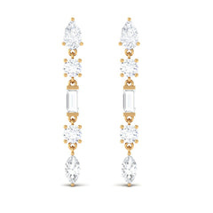 Certified Moissanite Bridal Dangle Earrings for Women