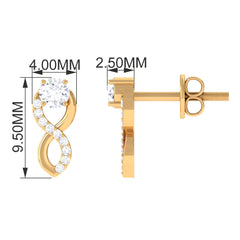 Certified Moissanite Infinity Stud Earrings for Women