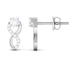 Certified Moissanite Infinity Stud Earrings for Women