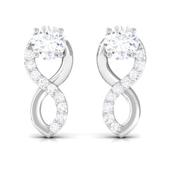 Certified Moissanite Infinity Stud Earrings for Women