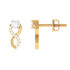 Certified Moissanite Infinity Stud Earrings for Women