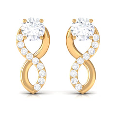 Certified Moissanite Infinity Stud Earrings for Women