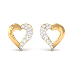 Certified Moissanite Heart Stud Earrings For Her