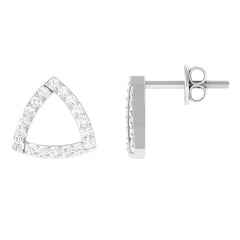 Certified Moissanite Triangle Stud Earrings for Women