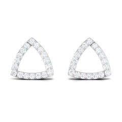 Certified Moissanite Triangle Stud Earrings for Women