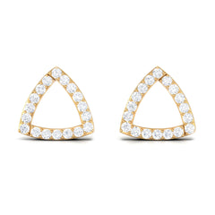 Certified Moissanite Triangle Stud Earrings for Women