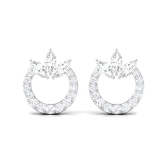 1/2 CT Moissanite Circle Eternity Stud Earrings