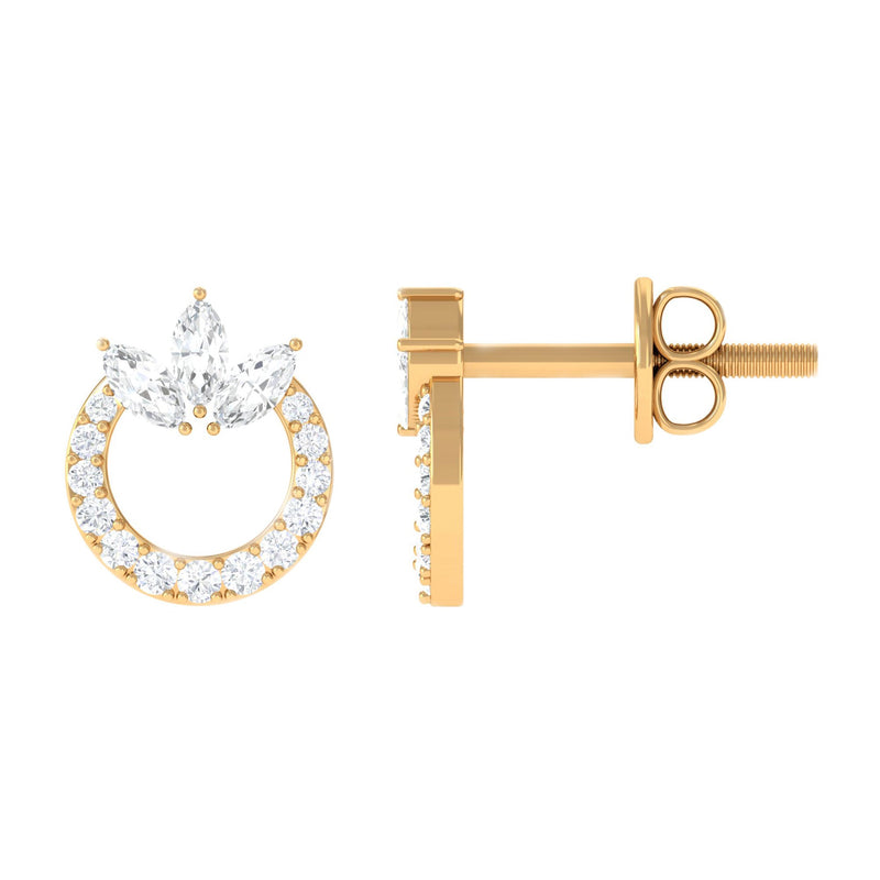 1/2 CT Moissanite Circle Eternity Stud Earrings