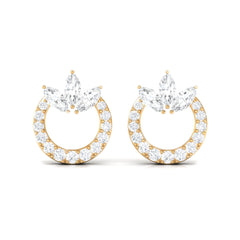 1/2 CT Moissanite Circle Eternity Stud Earrings