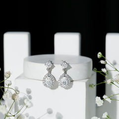 2.50 CT Moissanite Bridal Dangle Earrings in Prong Setting