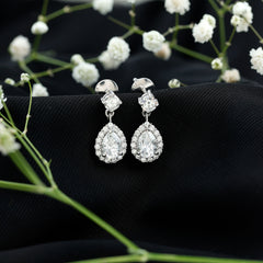 2.50 CT Moissanite Bridal Dangle Earrings in Prong Setting