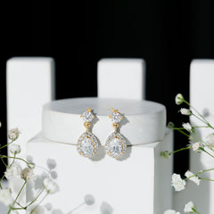 2.50 CT Moissanite Bridal Dangle Earrings in Prong Setting