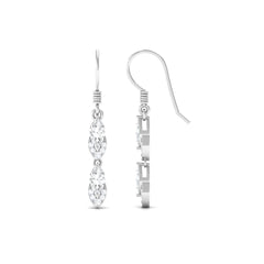 1.25 CT Moissanite Minimal Dangle Earrings in Gold