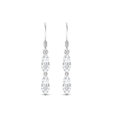 1.25 CT Moissanite Minimal Dangle Earrings in Gold