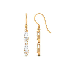 1.25 CT Moissanite Minimal Dangle Earrings in Gold