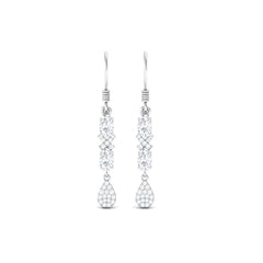 1.5 CT Round and Oval Cut Moissanite Dangle Earrings