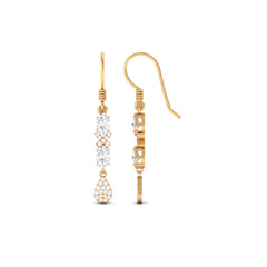 1.5 CT Round and Oval Cut Moissanite Dangle Earrings