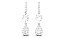 1 CT Round Cut Moissanite Classic Dangle Drop Earrings