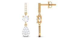 1 CT Round Cut Moissanite Classic Dangle Drop Earrings