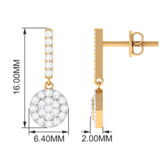 Minimal Moissanite Dangle Earrings in Pave Setting